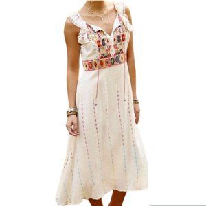 Altar’d State Andrea Embroidered Cotton Midi Dress